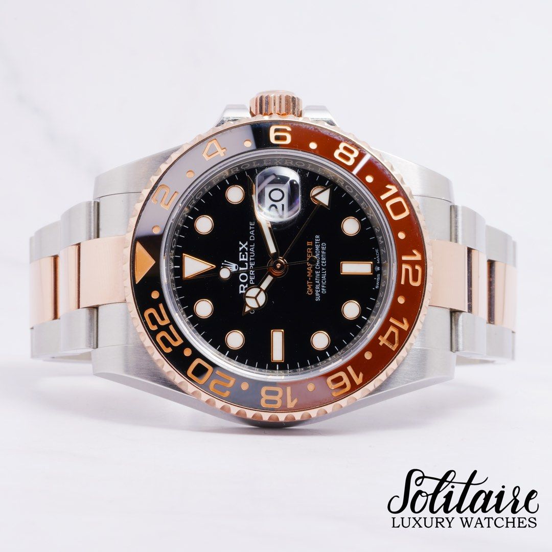 LIKE NEW Rolex GMT Master II Half Rosegold Rootbeer 126711CHNR