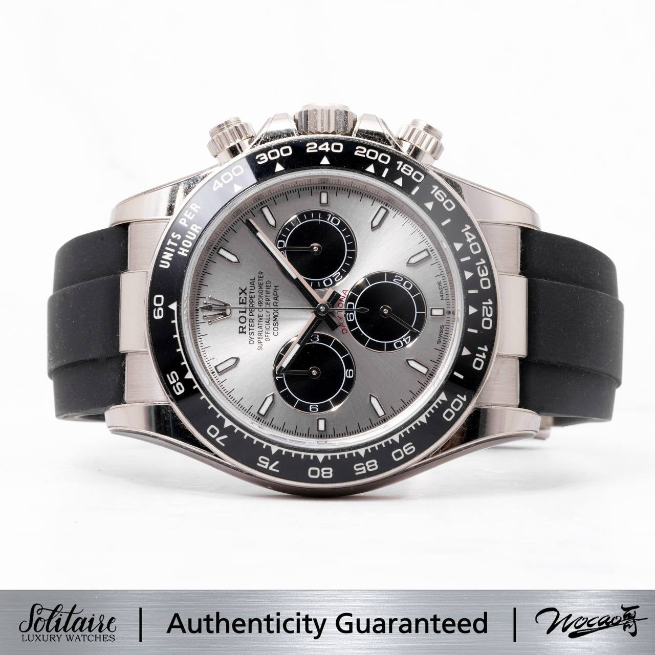 LIKE NEW Rolex Daytona Ghost White Gold Oysterflex 126519LN