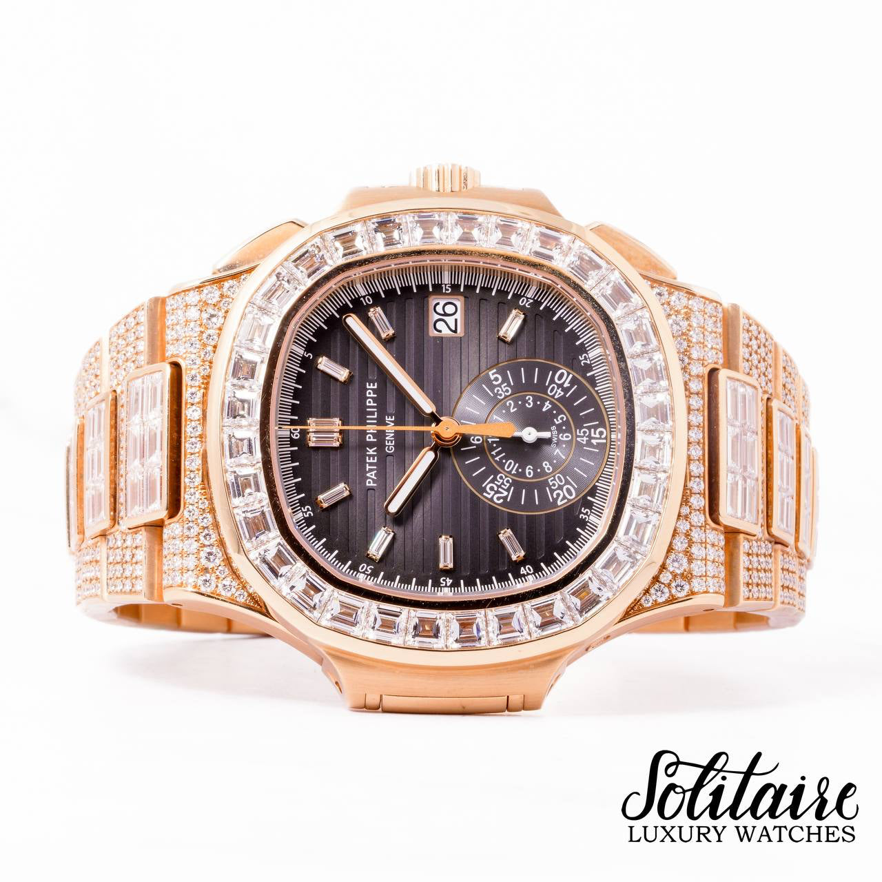 LIKE NEW Patek Philippe Nautilus Diamond Baguette Rosegold 5980/1400R-011