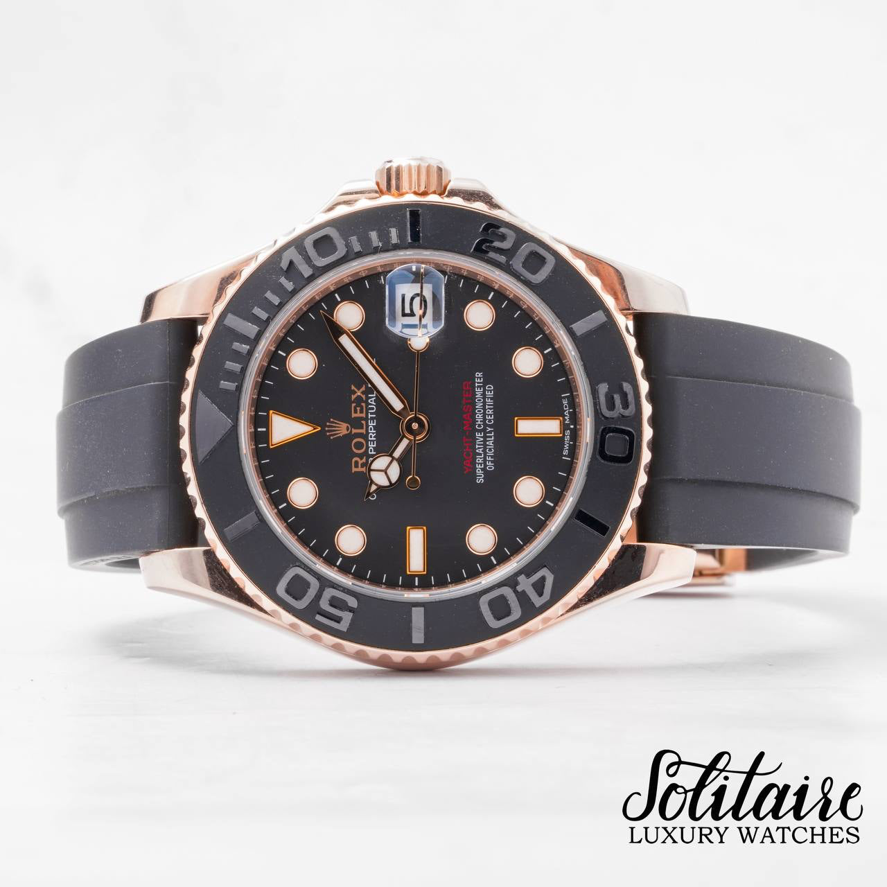 LIKE NEW Rolex Yachtmaster Everose Gold Oysterflex 268655