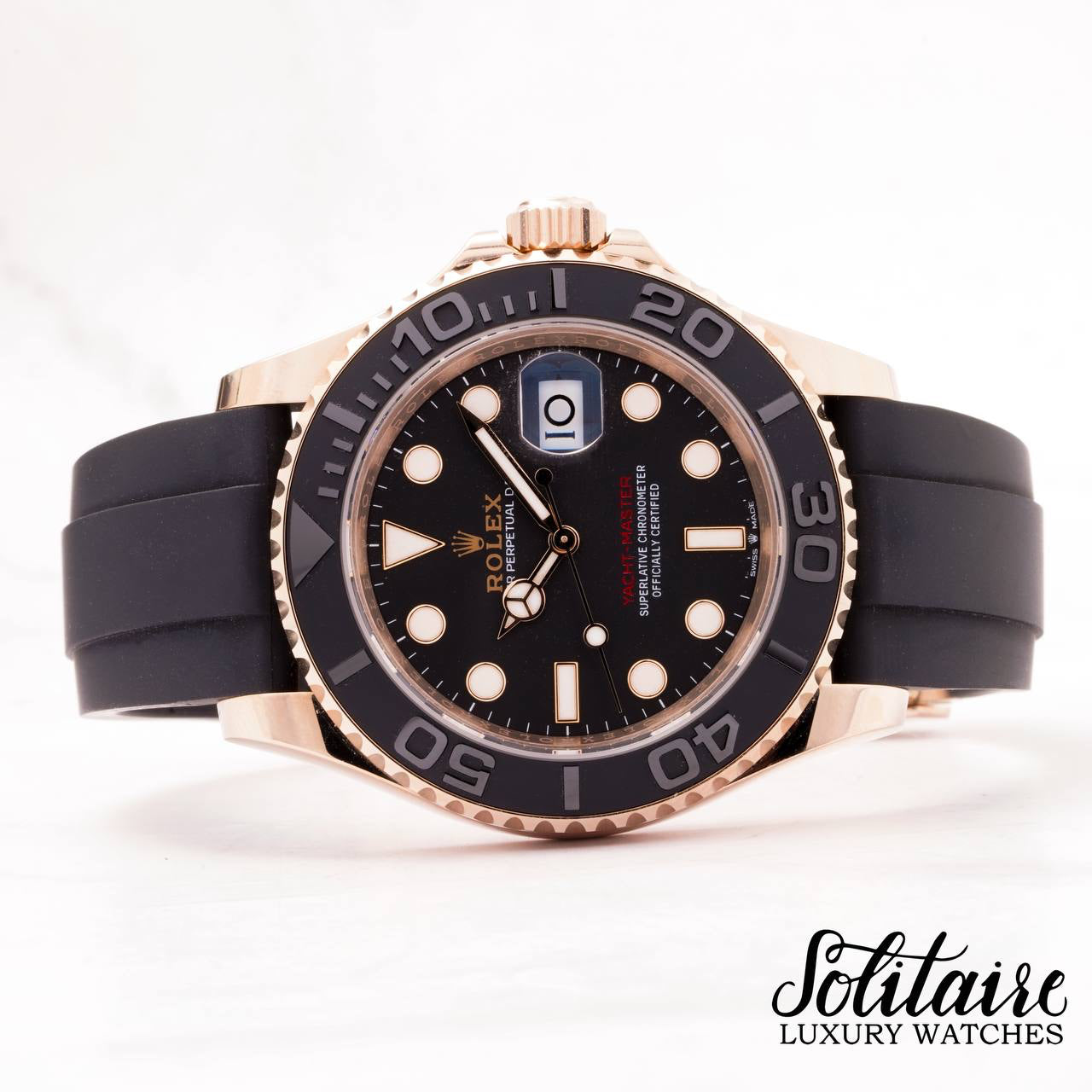 BRAND NEW Rolex Yachtmaster Everose Gold Oysterflex 126655