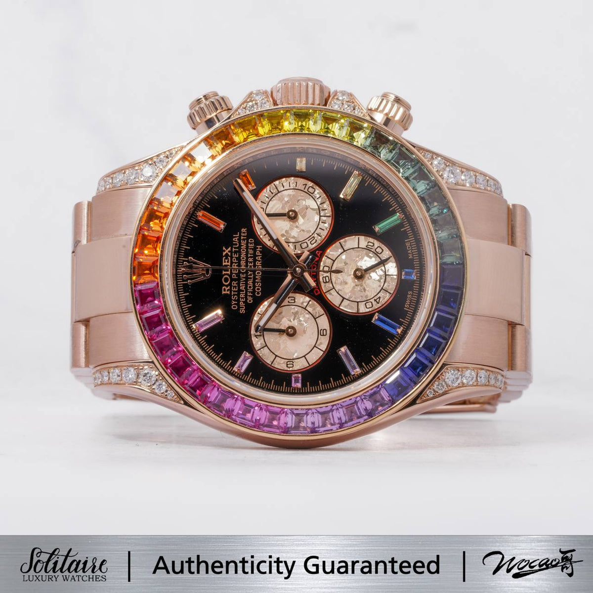 LIKE NEW Rolex Daytona Everose Gold Custom Rainbow 116505