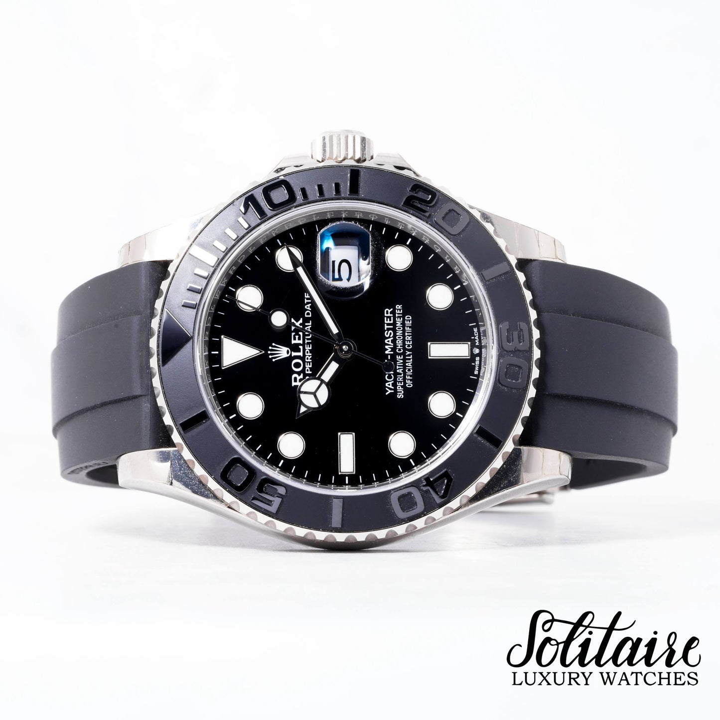 LIKE NEW Rolex Yachtmaster White Gold Oysterflex 226659