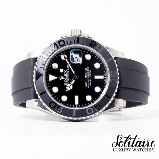 LIKE NEW Rolex Yachtmaster White Gold Oysterflex 226659