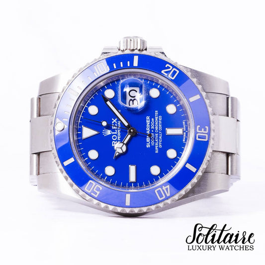 LIKE NEW Rolex Submariner White Gold Smurf 116619LB