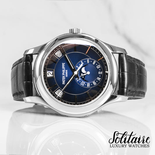 LIKE NEW 2020 Patek Philippe 5205G-013 Blue Dial Automatic White Gold