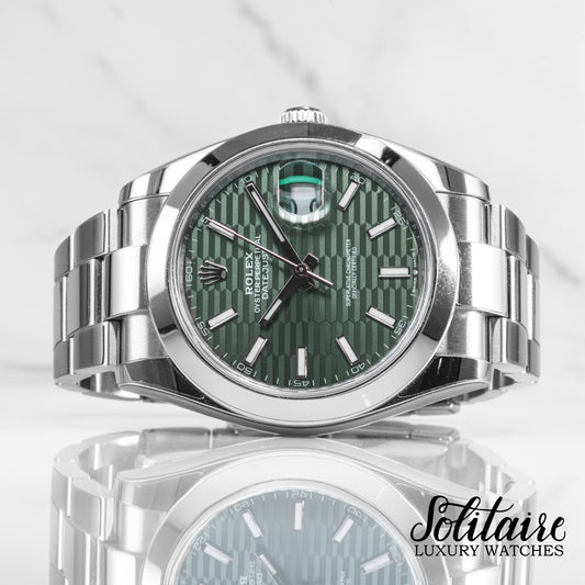 LIKE NEW 2023 Rolex Datejust 41 126300 Green Motif Dial