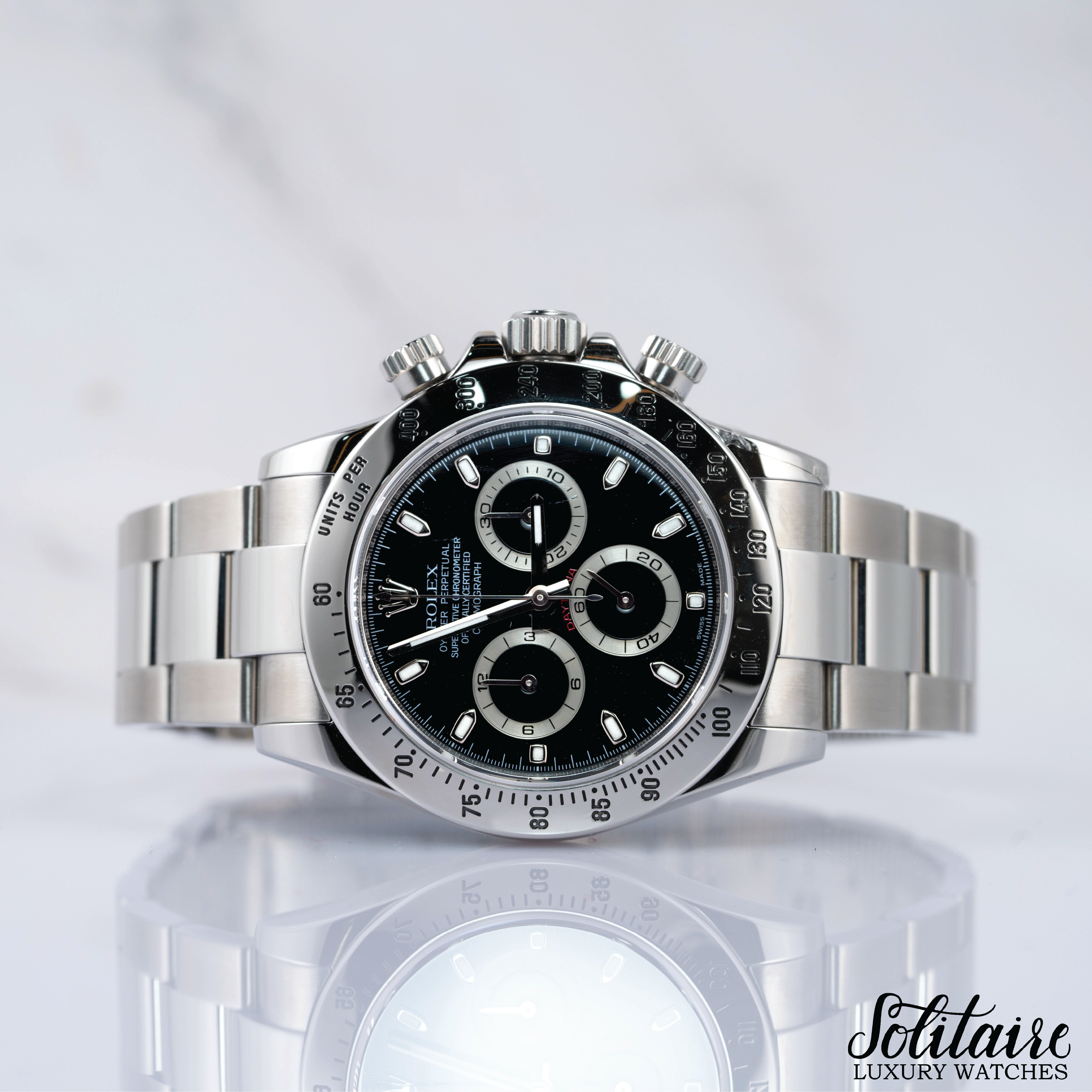 Rolex Daytona Black Dial 116520 2009 Nov Solitaire Luxury Watches